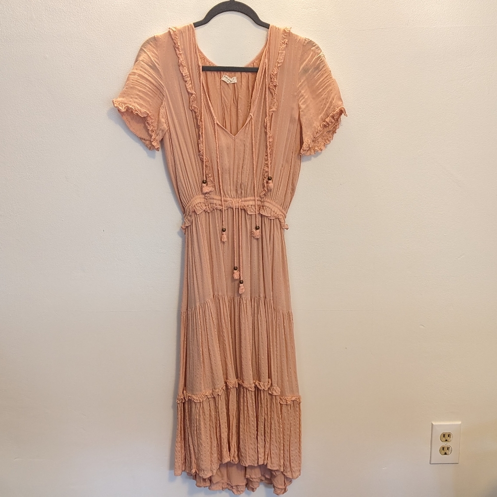 🪄🫰🏼 Spell Clementine Soiree Midi Dress in Musk Size S ALTERED READ - Picture 2 of 8